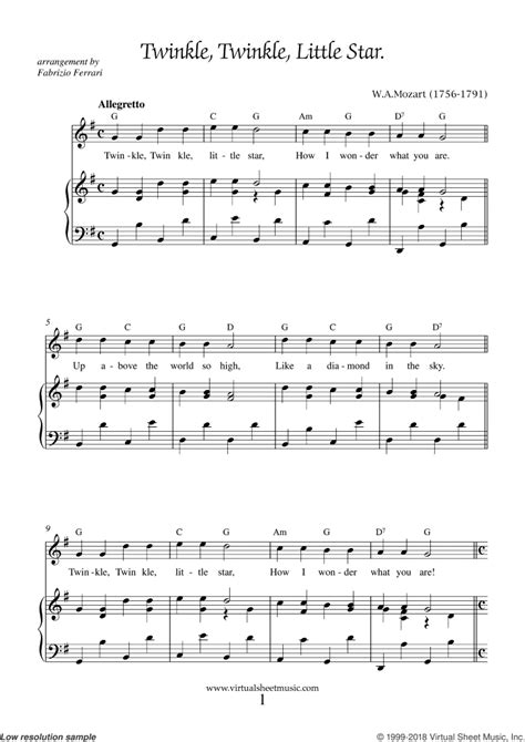 Twinkle Twinkle Little Star By Digital Sheet Music For Score Download ...