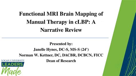 (PDF) Functional MRI Brain Mapping of Manual Therapy in cLBP: A ...