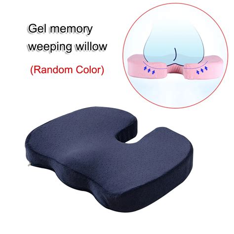 Memory Foam Gel Seat Cushion Non Slip Back Pain Sciatica Relief Chair ...