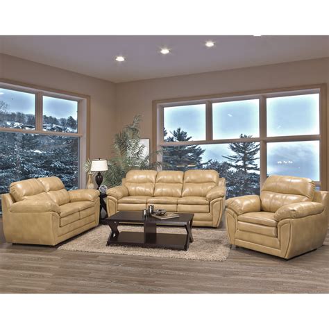 Ebern Designs Adelei 3 - Piece Leather Living Room Set & Reviews | Wayfair