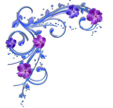 Blue Flower Border Clipart | Free download on ClipArtMag