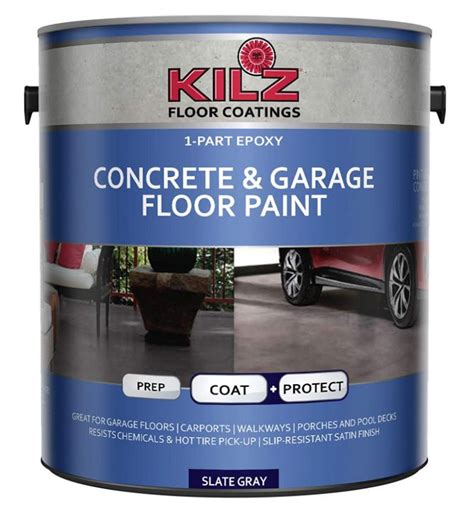 KILZ 1-Part Epoxy Acrylic Concrete and Garage Floor Paint, Interior ...