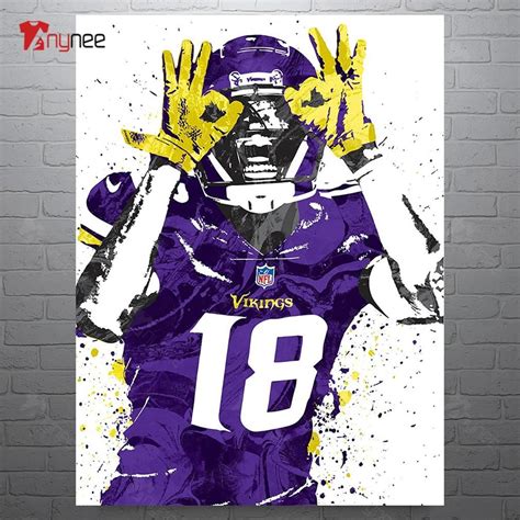 Justin Jefferson Poster Minnesota Vikings Wall Art Printable | Sports ...