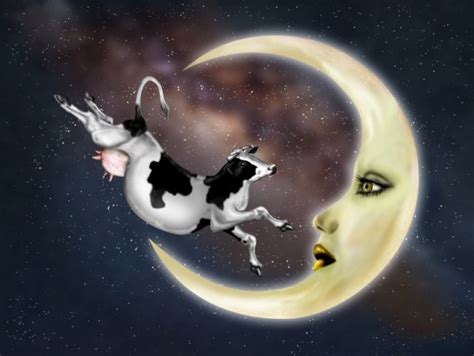 Cow Jumped Over The Moon – cow, moon, jump art print | paulfleet