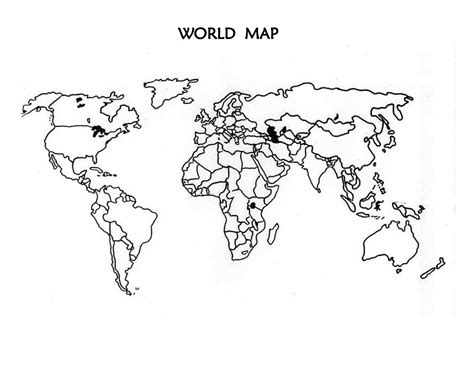 Simple Printable World Map Outline