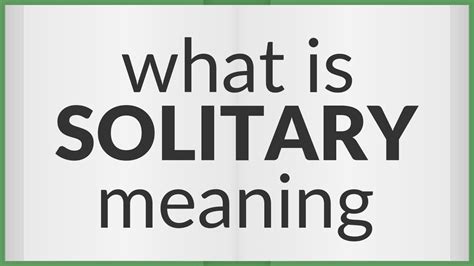 Solitary | meaning of Solitary - YouTube