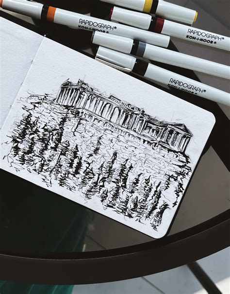 sketch of the parthenon : r/drawing