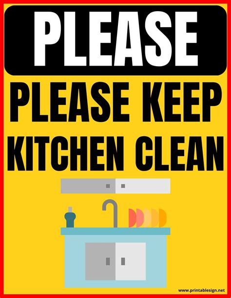 Please Keep Kitchen Clean Sign | FREE Download | Clean kitchen, Kitchen ...