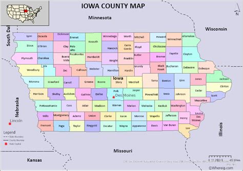 Iowa State Map With Cities And Counties - United States Map