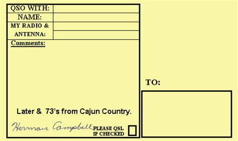 Qsl Card Template For Word - Cards Design Templates