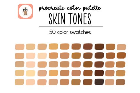 Skin Tones Procreate Palette Graphic by KC Jean Design Co · Creative ...