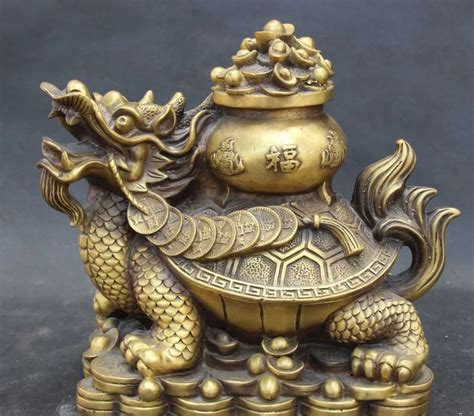 suyushun3688++9" Chinese Feng Shui Bronze Wealth Money YuanBao Dragon ...