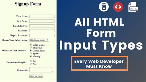 10 Input Types in HTML Every Web Developer Must Know in 2024 | HTML5 ...