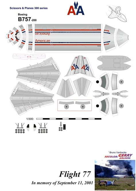 Boeing 757 American airlines paper template | Бумажный самолет ...