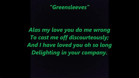 GREENSLEEVES lyrics words text trending sing along song - YouTube