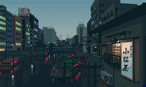 Animated pixel art that soothes my soul. | Pixel city, Pixel art, Pixel ...