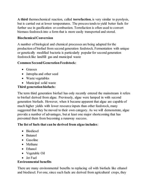 Biofuels, production and types