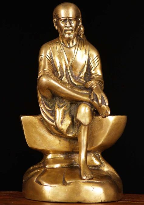 Sai Baba of Shirdi Small Brass Statue Hindu Saint of Self Realization 9 ...