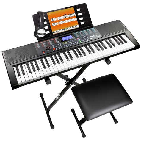 Best Choice Products 61-Key Piano Keyboard Set W/ LED Keys, Microphone ...