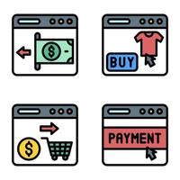 Payment gateway icon set Payment related vector 2435512 Vector Art at ...