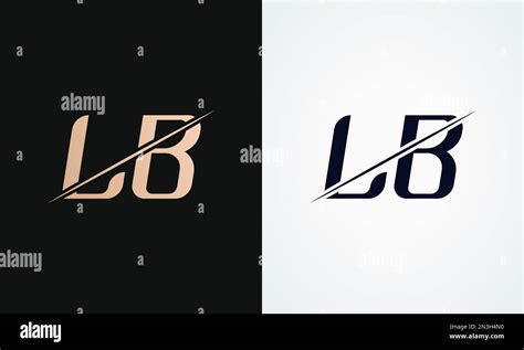 Lb Letter Logo Design Vector Template. Gold And Black Letter Lb Logo ...