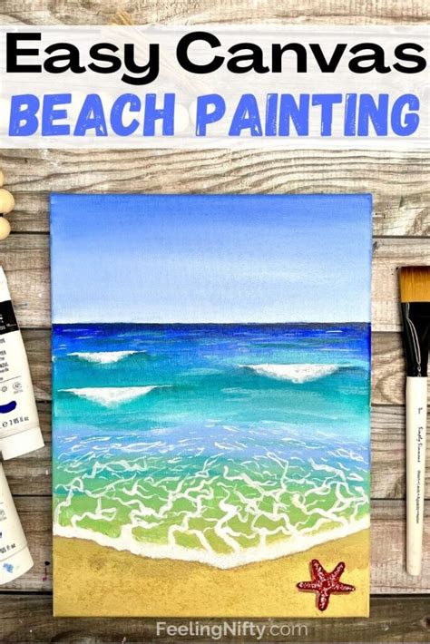 Easy Beach Painting with Acrylics for Beginners | Step by Step Tutorial