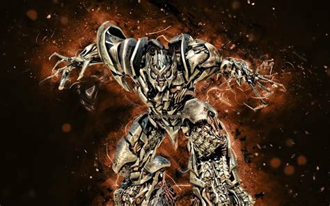 Download wallpapers Megatron, 4k, brown neon lights, Transformers ...