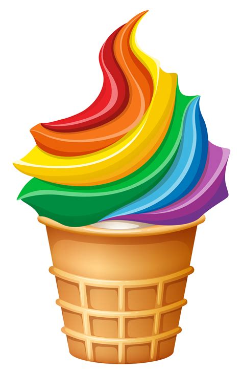 Rainbow ice-cream in cone 298240 Vector Art at Vecteezy