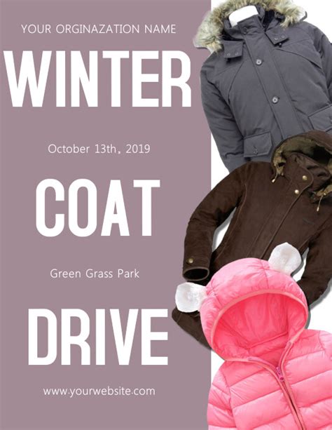 Printable Coat Drive Flyer Template Free