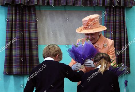 Queen Elizabeth Ii Given Flowers After Editorial Stock Photo - Stock ...