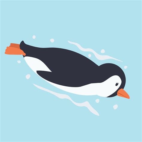 Cute penguin swimming cartoon vector 7524005 Vector Art at Vecteezy