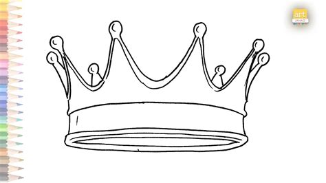 Queen crown drawing easy | How to draw A Crown step by step | Outline ...