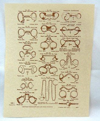 50 Antique Handcuff Handcuffs Restraints 8 1/2" x1"1 Prints -- Antique ...