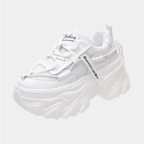 White Sneakers High Platform | CYBER TECHWEAR®