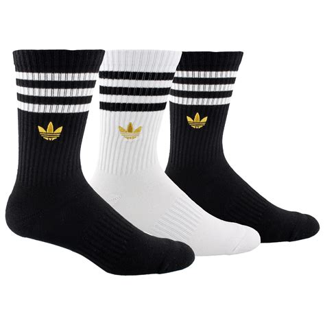 adidas Originals Synthetic 3 Stripe Embroidered 3 Pack Crew Socks in ...