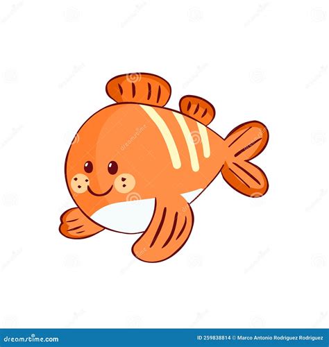 Isolated Orange Fish Silhouette Draw Vector Illustration Stock Vector ...