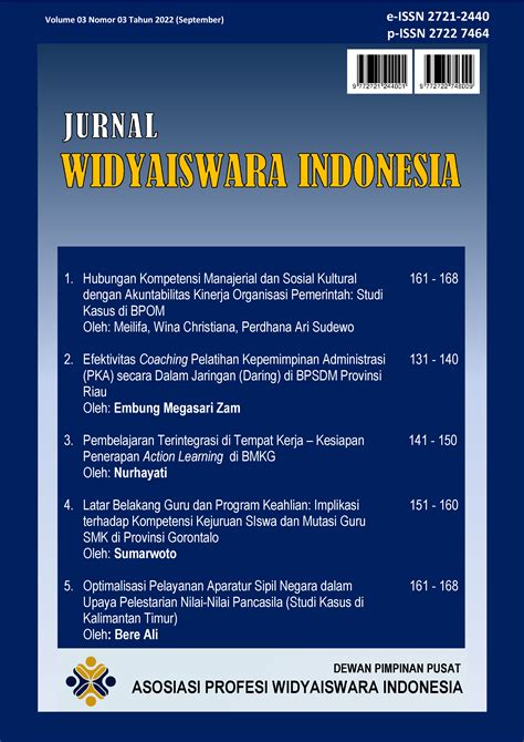 Jurnal Widyaiswara Indonesia