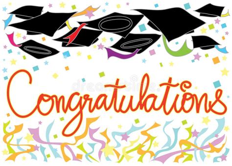 Graduation Congratulations Card Stock Illustration - Illustration of ...