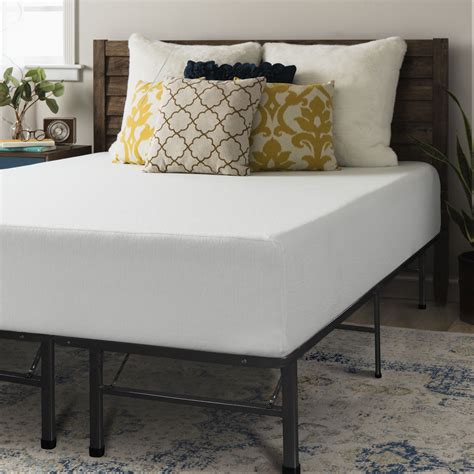 Crown Comfort Premium 12 Inch Memory Foam Mattress and Bed Frame Set ...