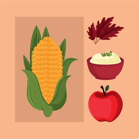 set of thanksgiving food 13854686 Vector Art at Vecteezy