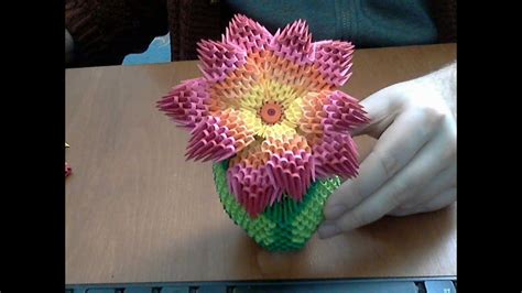 3D origami flower tutorial (rainbow flower) - YouTube