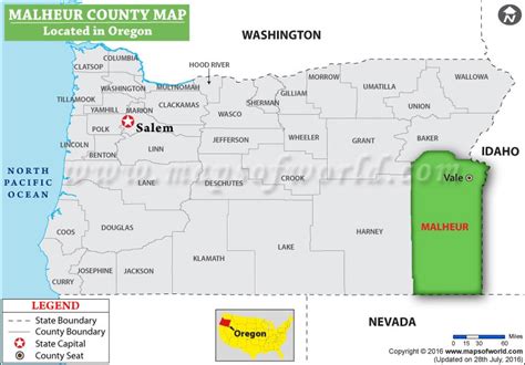 Malheur County Map, Oregon