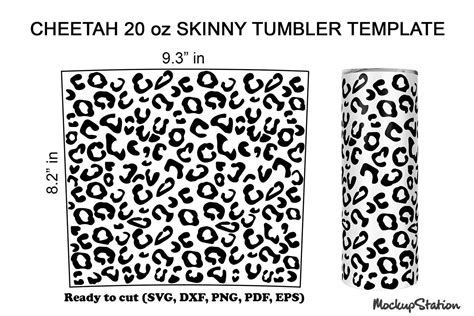 Cheetah Tumbler Svg, Leopard Tumbler Template 20oz Skinny By ...