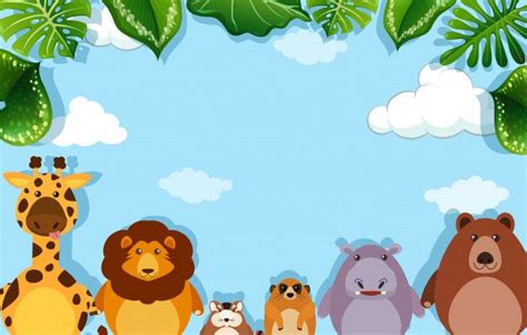 Free Vector | Background template with wild animals | Animals wild ...