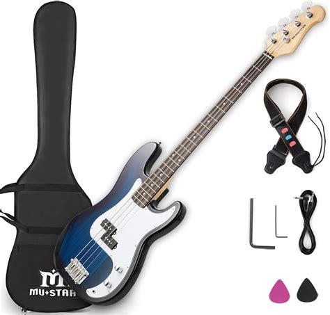 Buy MUSTAR Electric Bass Guitars Full Size 4 String, 46 Inch Standard ...