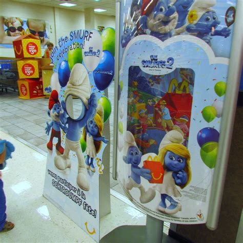 The Smurfs 2 movie Happy Meal toy display at McDonald's in Walmart, St ...