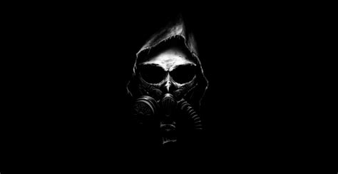 Wallpaper : 2017 Year, skull, dark, artwork, gas masks 2560x1323 ...