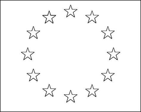 Coloriage Europe : Drapeau Union Européenne 4