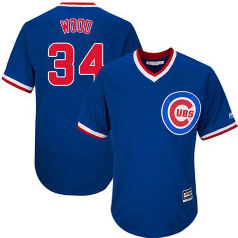 Men's Majestic Chicago Cubs #34 Kerry Wood Royal Blue Flexbase ...