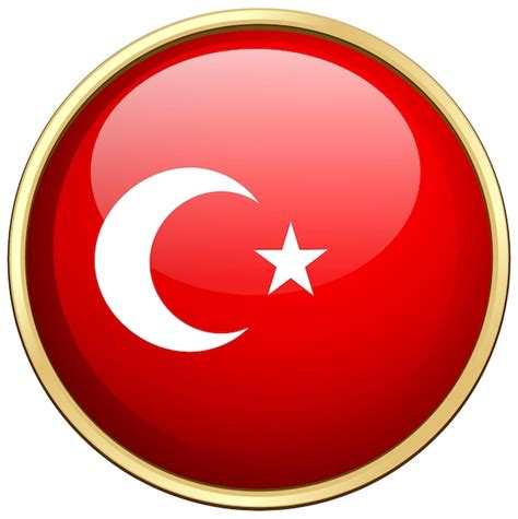 Drapeau de la Turquie sur badge rond | Vecteur Gratuite